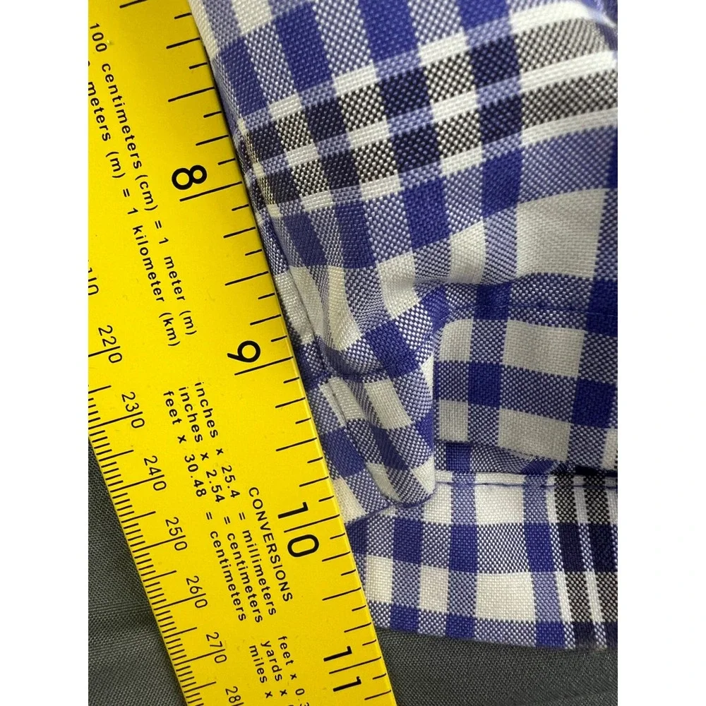 IZOD Golf Shorts Mens 36 Blue White Plaid Excellent Performance Flat Front